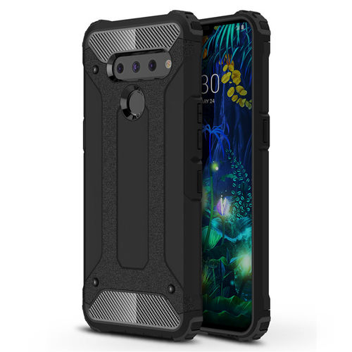 Military Defender Tough Shockproof Case for LG V50 ThinQ - Black